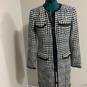 Spenser Jeremy Black and White Houndstooth Blazer